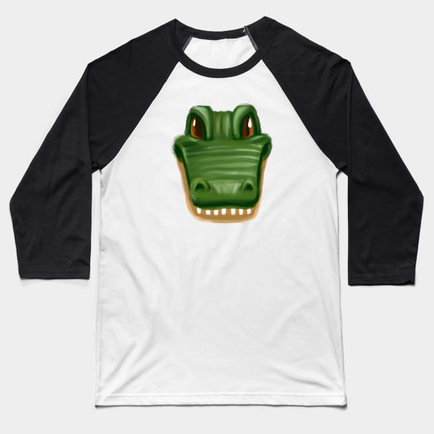 Cute Aligator Drawing Baseball T-Shirt by Play Zoo